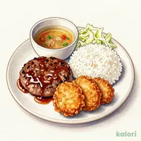 ハンバーグからあげ定食