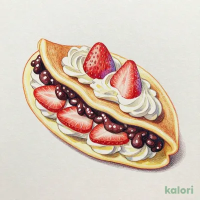 Red Bean, Strawberry & Cream Crepe
