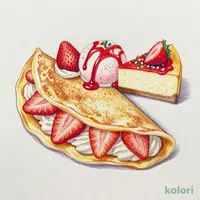 Strawberry Cake Melba Crepe