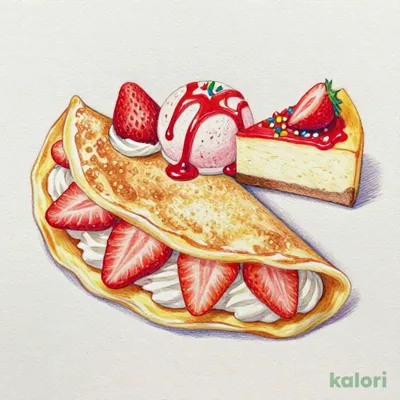 Strawberry Cake Melba Crepe