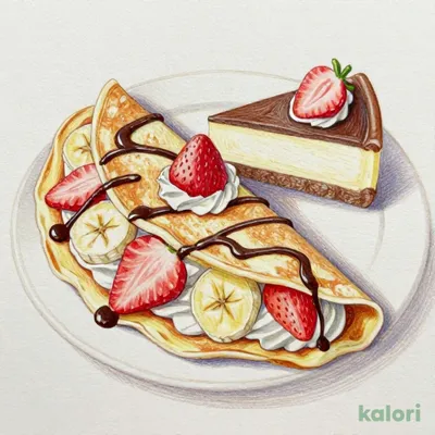 Strawberry Banana Chocolate Cake Cream Crepe