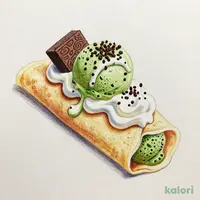 Milk Matcha Brownie Crepe