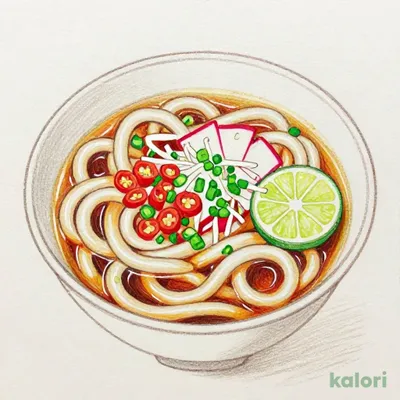 Hot Udon Noodles with Green Chili and Grated Daikon, Extra Large