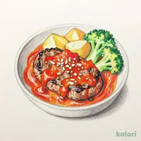 レンジDELI<ガーリック&トマト煮込みハンバーグ>
