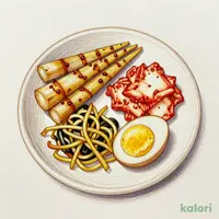 おつまみ4点盛り(メンマ・キムチ・ハルビン漬け・味玉)