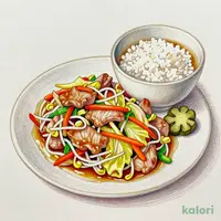 Lunch Stir-Fried Meat & Vegetables Set Meal