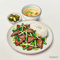 Garlic Stir-Fried Liver & Chives Set Meal