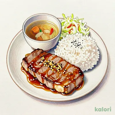 Garlic Pork Steak Set Meal