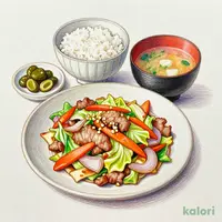 Stir-Fried Meat and Vegetables Set Meal