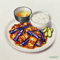 定食セット(豚と茄子の辛味噌炒め)