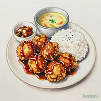 定食セット(黒酢あんかけ唐揚げ)