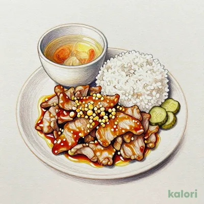 豚ガーリック定食