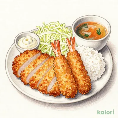 【倍量フェア】ロースかつ＆海老フライ（２尾）定食