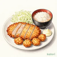 【倍量フェア】超厚切りリブロースかつ&本格唐揚げ(6個)定食