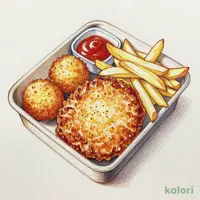 Side Dish Set: 1 Pork Loin Cutlet, 2 Croquettes, Half Portion French Fries