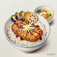 Loin & Vegetable Sauce-Katsu Bowl with Grated Daikon Topping