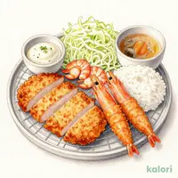 【海老セール】超厚切りリブロースかつ&海老フライ2尾定食