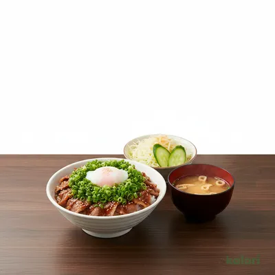Green Onion Loaded Spicy Beef Rice Lunch Set (Small)