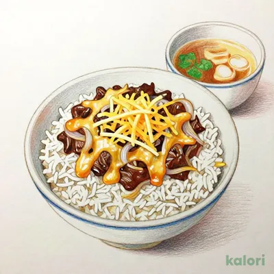Cheese Beef Bowl Lunch Set, Large