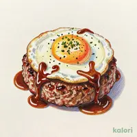 Egg and Brown Sauce Hamburg Steak, A La Carte