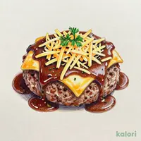 チーズブラウンソースハンバーグ生野菜セット (シングル)
