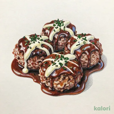 ブラウンソースハンバーグ生野菜セット (トリプル)