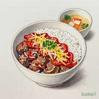 ワンピースうまトマチーズ牛めしセット (並盛)