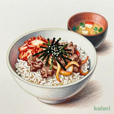 ワンピースキムチ牛めしセット (特盛)