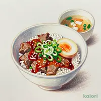 One Piece Spicy Scallion and Egg Beef Bowl Set, Mini