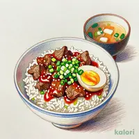 ワンピースネギたっぷり旨辛ネギたま牛めしセット (特盛)