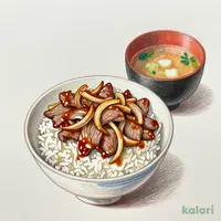 ワンピース牛めしセット (あたま大盛)