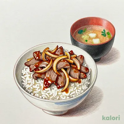 ワンピース牛めしセット (あたま大盛)