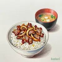 ワンピース牛めしセット (小盛)