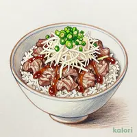 ワンピース鬼おろしポン酢牛めしセット (あたま大盛)