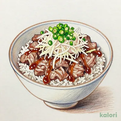 ワンピース鬼おろしポン酢牛めしセット (あたま大盛)