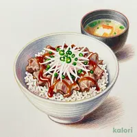 One Piece Oni-Oroshi Ponzu Gyumeshi (Beef Rice Bowl) Set, Large