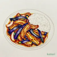 豚と茄子の辛味噌炒め定食 (ダブル)