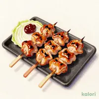 鉄板やきとり 5種盛 特製辛味噌添え