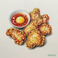 鶏の唐揚げ 月見ユッケソース