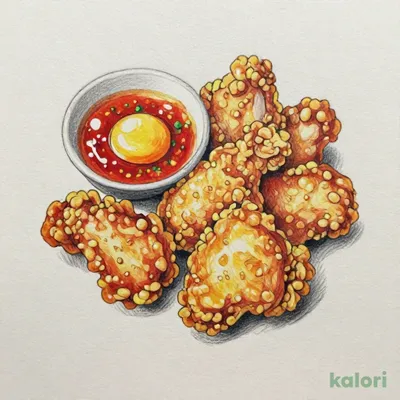 鶏の唐揚げ 月見ユッケソース