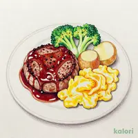 赤ワインと黒胡椒の 大人のデミハンバーグ