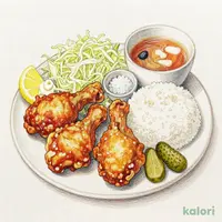 鶏もも唐揚げ定食（5個）