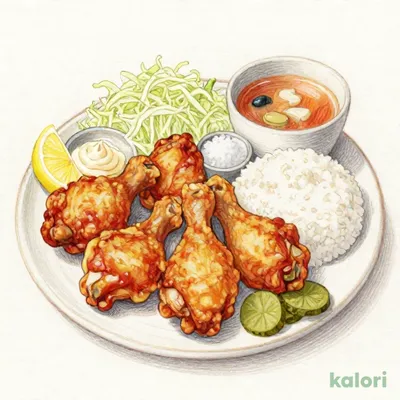 鶏もも唐揚げ定食（7個）