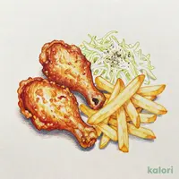 鶏唐(2個)＆ポテトフライ
