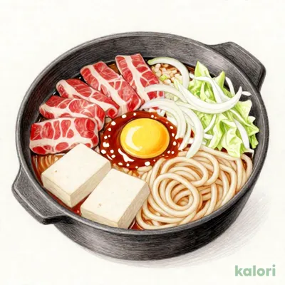 牛すき焼き定食 (牛肉2倍盛り)