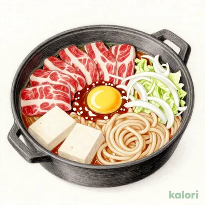 牛すき焼き定食 (牛肉3倍盛り)