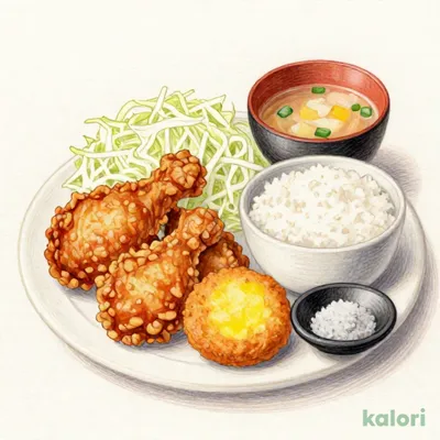 鶏唐コロッケ定食