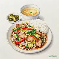 たっぷり肉野菜炒め定食（大盛）