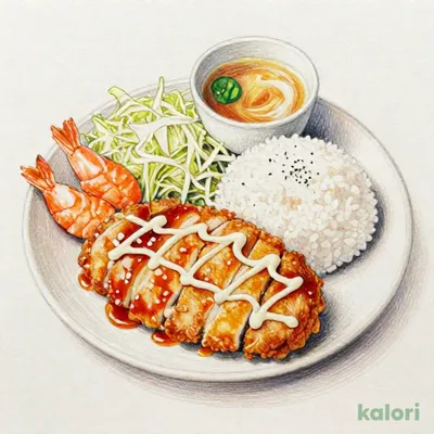 サクサク鶏むね肉のチキン南蛮とエビフライ定食