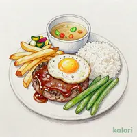 ランチハンバーグ定食（デミ）
